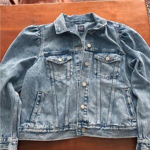 GAP Puff Sleeve Icon Denim Jacket